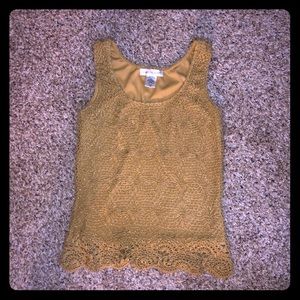 Beautiful crochet top. Gold